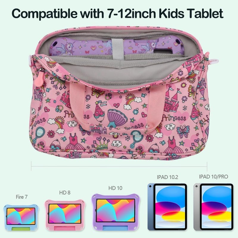 FunnyWin Kids Tablet Bag for Boy Girl Toddler Carrying Tablet Sleeve Carrying with Handle Shoulder Strap 13 inch - Image 2
